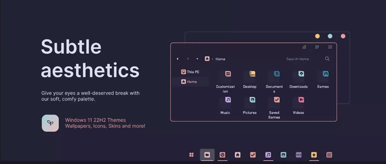 Rosé Pine dark theme for Windows 11