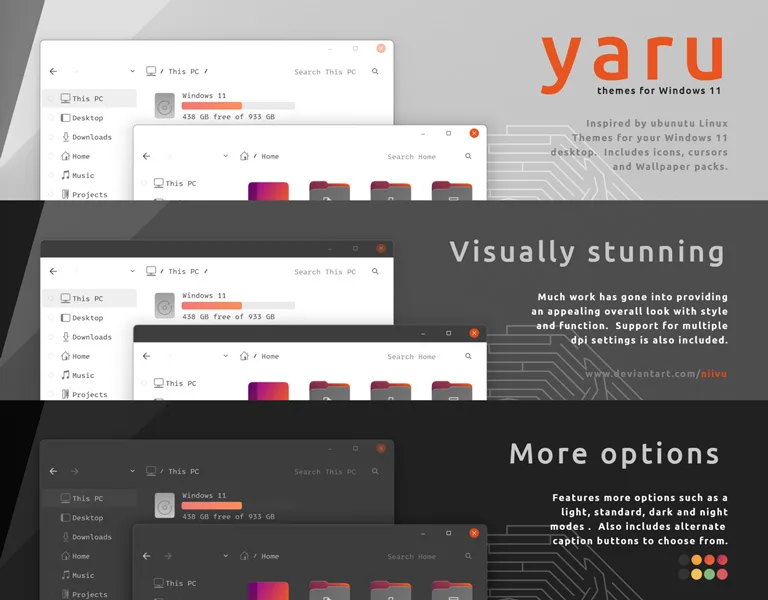 YARU for Windows 11 dark theme