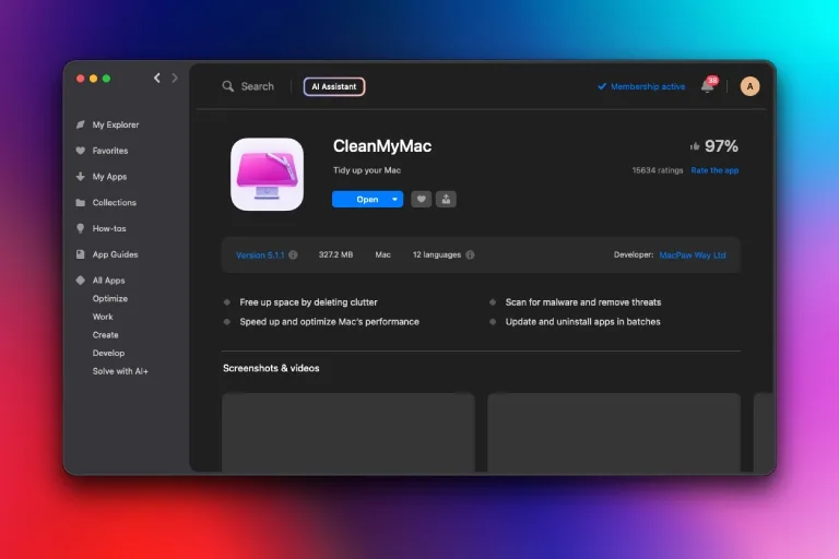 Setapp CleanMyMac App Setapp CleanMyMac App